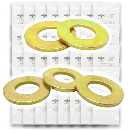 Boltsandnuts.Com Grade 8 SAE & USS Flat Washers Zinc Yellow - 560 pcs Assortment Kit #442